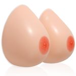 Vollence A Cup Silicone Breast Forms Fake Boobs Concave Bra Pad Mastectomy Transgender Cosplay Crossdresser - Ivory White