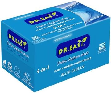 DR.EASY BLUE OCEAN Dryer Sheets Plant Based Formula 252 Ct Fabric Softener sheets for Laundry Essential Oil Scented No Dyes Reduce Static & Wrinkles Help Repel Pet Hair