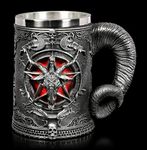 Toukeroac Baphomet Mug, Stainless Steel Medieval Mug Tankard for Beer Coffee, Satanism Occult Sabbatic Goat Pentagram Tankard, Creative Steins for Beer Wine Coffee Juice Drinking Home Decor… (Mug)