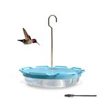 Hpycohome Hummingbird Feeder, Outdoor Hanging Use Leak Proof Easy Filling Easy Cleaning Flat Hummingbird Feeder with 8 Feeding Ports for Outdoors, Courtyard, Hook, Balcony