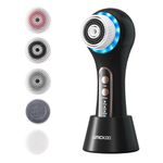 UMICKOO Face Scrubber Exfoliator,Facial Cleansing Brush Rechargeable IPX7 Waterproof with 5 Brush Heads,Face Spin Brush for Exfoliating, Massaging and Deep Cleansing