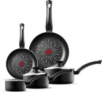 Tower SmartStart 5-Piece Cookware Set – Non-Stick, Oven Safe, Black