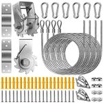 Duerer Sun Sail Shade Fixing Kit Winch Set for Rectangle Triangle Garden Shade Sails Canopy Installation 60pcs Stainless Steel Accessories for Outdoor Patio(2 * Ratchet Winch + 4 * 6.6ft Cables)