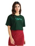 U.S. POLO ASSN. Women's Tonal Logo Cotton Boyfriend T-Shirt (UWSS24TSH120_Green_S)
