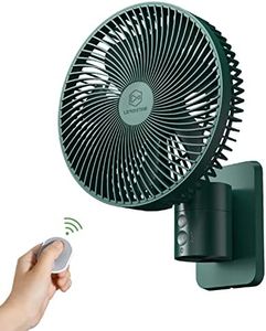 8 Inch Oscillating Wall Mounted Fan with Remote Control,Timer and 4 Speeds Settings,Adjustable Tilt,70-Inches Cord Ultra Quiet,Powerful, 7 Blades, Easy to Clean for Bedroom, Office Indoor Home Green