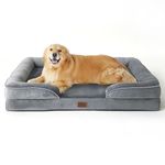 Bedsure Orthopedic Dog Bed for Extra Large Dogs - XL Plus Waterproof Dog Sofa Bed, Supportive Foam Pet Couch Bed with Removable Washable Cover, Waterproof Lining and Nonskid Bottom, Grey