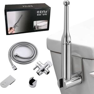 Ozfly Brass Premium Handheld Bidet Sprayer-Used for Baby Cleaning, Used for Female cleahand Bidet sprayning,Pet Bathing,Toilet Cleaning,Adjustable Water Pressure-Bidet Toilet Sprayer 8.5in