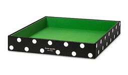 Kate Spade New York Paper Tray Organizer for Desk, Leatherette Decorative Letter Tray, File Tray Holds Letter Size Papers and Notepads, Pciture Dot