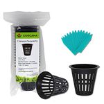 COSCANA®, Nursery Pots, 2 inch Net Pot, 15 Pack / 30 Pack / 60 Pack / 120 Pack, Garden Slotted Mesh Plastic Plant Net Cup with Plant Labels, Heavy Duty Wide Lip for Hydroponics, (15 Pack, 2 inch)