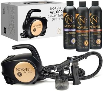 Norvell Sunless Kit - M1000 Mobile HVLP Spray Tan Airbrush Machine + 8 oz Tanning Solutions in 'Tuscan Plus', Venetian and Dark + Norvell Training Program