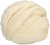 sourcing map Needle Felting Wool, 3.5 Oz Nature Fibre Wool Yarn Roving for Wet Felting, Handcrafts, DIY Materials (Original White)