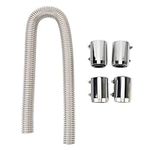 36in Universal Coolant Radiator Hose Flexible Radiator Hose Kit Stainless Steel Radiator Hose Water Hose Kit for 1-1/4 1-1/2 1-3/4 or 1-5/8 Radiator Necks Silver (Silver Color)