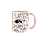 Purely Home Midwife Mug - Humourous Trades Funny Novelty Gift - Tea/Coffee Hot Drinks Pink Ceramic Cup Present for Midwives/Fertility Doctors