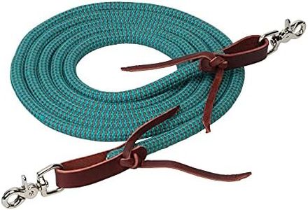 Weaver Leather EcoLuxe Bamboo Round Trail Rein, 1/2" X 10', Turquoise/Charcoal