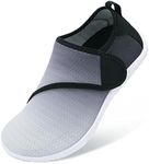 Lisdwde Womens and Mens Water Shoes Breathable Quick Dry Soft Barefoot Aqua Socks for Pool Swimming Beach Sand Diving Walking Grad Grey Size 11-12 Women/9-10 Men