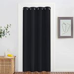 NICETOWN Black Blackout Curtain 78 inches Long - Thermal Insulated Grommet Soundproof Heat & Cold Blocking Privacy Doorway Curtain Window Treatment for Bedroom (1 Panel, W52 x L78)