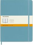 Moleskine Classic Ruled Paper Notebook - Soft Cover and Elastic Closure Journal - Color Reef Blue - X- Large 19 x 25 A4 - 192 Pages