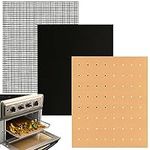 WMKGG 3 Pack Air Fryer Oven Liners Set, 9 x 11 Inch Reusable Non-Stick Toaster Oven Mats Compatible with Cuisinart, Breville, Ninja Foodi, Kalorik, Emeril Lagasse