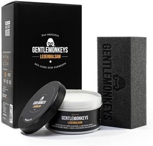 GENTLEMONKEYS High-Performance Lederbalsam Set Auto (250 ml + Applikationsschwamm) • Intensive Pflege für alle Arten von Glattleder mit UV-Schutz • Für Auto, Sofa, Möbel • Farbneutral