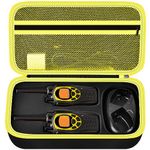 ANKHOH Walkie Talkie Case Holder for 50 Channel GMRS Two-Way Radio, Long Range Handheld Mobile Radios Hard Storage Carrying Box for Rechargeable Batteries, Charger and Headset, Yellow(Bag Only)