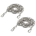 Vigtayue 304 Stainless Steel Chains 2pcs1/8 2M Metal Chain Link Hanging Safety Solid Coil Chains, for uspension Plants/Pet Dog/Fence/Heavy Duty Mirror(3MM)