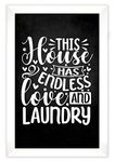 Inkdotpot 1 Piece Laundry Signs for Laundry Room Decor This House Has Endless Loved And Laundry Poster With White Frame, Laundry Room Wall Art Signs Wall Decor for Home Laundry- 10x12 Inches (White)