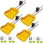 YTZXing 4 Packs Power Wheel Adapter for Dewalt 20V/18V Battery with Fuse Power Source Mount Dock Power Connector with 12 Gauge Wire for DIY Ride On Truck Robotics RC Toys, Not Include Battery