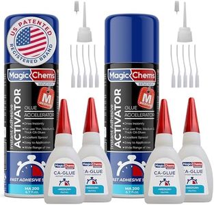 CA Glue with Activator (4 x 0.8 oz + 2 x 6.7 fl oz), Cyanoacrylate Glue and Activator, SuperGlue withActivator, CAGlue and Accelerator (2 Pack)