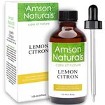 Lemon Essential Oil 4oz / 120 ml by Amson Naturals - 100% Pure & Natural Lemon oil for Hair, Skin, Diffusers, Candles, Soap making.