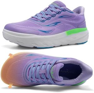 Women's Orthopedic Diabetic Breathable Wide Walking Shoes: Arch Support Orthotic Flat Feet Plantar Fasciitis Hammer Toes Sport Shoes, Leisure Outdoor Slip On Driving Sneakers Purple Size 8