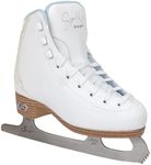 Riedell Sparkle Junior Kids Ice Skates for Girls and Boys - Beautiful, Supportive Uppers with Glitter Accents, PVC Soles, and Stainless Steel Blades - Ice Blue - Size 11 JR