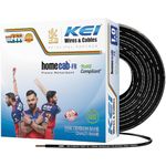 KEI WIRES & CABLES Homecab 1 sqmm 1 Core Copper Flame Retardant House Wire PVC Insulated Cable for Domestic & Industrial Electrical Wiring (Black, 90 Meters)