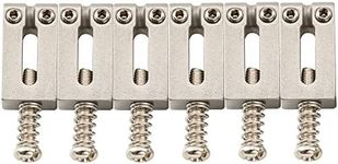 Musiclily Pro 10.5mm Stainless Steel Modern Guitar Tremolo Bridge Saddles for Strat Tele Style Electric Guitar, Original Color (Set of 6)