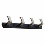 FERIO Zinc 4 Pin Hook for Bathroom and Kitchen Multipurpose Use for Cloth Cloth Hooks Hanger (Pack of 1, Silver and Black)