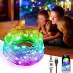 200 LED Smart Fairy String Lights, 20M, Colour Changing, Music Sync, RGB, Bluetooth/App Controlled, USB, Waterproof, for Weddings, Parties, Home Decor, Christmas, Birthdays, Holidays, Indoor/Outdoor