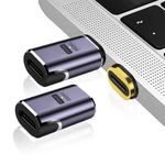 140W Magnetic USB C Adapter, USB C Male to USB C Female 40Gbps Connector for Steam Deck, Switch, MacBook Pro/Air, Laptop, Tablet, Mobile Phone and More Type C Devices