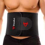 Waist Trimmer for Women and Men, Adjustable Sweat Band for High-Intensity Training & Workouts Black, Black, Medium (Waist Fit: Up to 48�”)