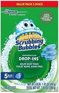 Scrubbing Bubbles Toilet Continuous Clean Drop-Ins, Toilet Bowl Tablets Help Prevent Limescale Buildup and Stains, 5 Count, 7.05 Oz