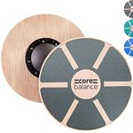 Core Balance Wooden Balance Board Non Slip Core Trainer Rehabilitation Exercise 40cm (Grey)