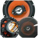 2X Audiobank AB674 6.5-Inch 600 Watts Peak Power Handling 3-Way G-Series Car Audio Stereo Coaxial Speakers with Grill Polypropylene with MICA Cone Woofer 4 Ohms