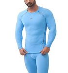 ReDesign Apparels Men Compression Top Tshirt Full Sleeve Nylon Tights (Large(38-40inch Chest), Aqua Blue)