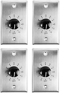 Rockville 4 VOL70100 100w 70v Stainless Wall Volume Control Zone Controllers