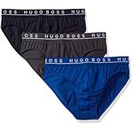 Hugo Boss Boss Men's Cotton 3 Pack Mini Brief, True Blue/Sky Captain/Forged Iron, Large