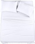 Utopia Bedding King Bed Sheets Set - 4 Piece Bedding - Soft Brushed Microfiber Fabric - Shrinkage & Fade Resistant - Easy Care (White)