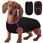 Hjyokuso Dachshund Jumper, Stretchy Lightweight Dachshund Fleece Sweater for Long-Body Dogs, Perfect for Everyday Wear, Naps or Cool Weather Walks, Black L