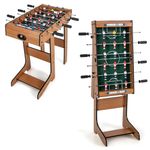 Giantex Folding Foosball Table, 27in Football Table w/ 2 Mini Footballs, Score Keepers, ASTM Certification, Indoor Recreational Soccer Table Game Great for Kids, Family Night, Game Room, Bars, Parties