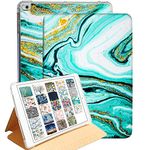 DuraSafe Cases for iPad 7.9 Inch Mini 5 4 3 2 1 Gen Mini 5th 4th 3rd 2nd 1st A2133 A2124 A2126 A2125 A1538 A1550 A1599 A1600 A1489 A1490 A1491 A1432 Printed Folio Silicone Shell Cover - Aqua Marble