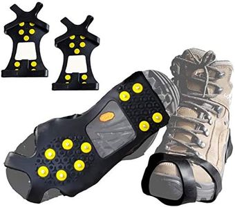 Limm Ice Snow Traction Cleats - Large Lightweight Crampon Cleats for Walking on Snow & Ice - Portable Anti Slip Grippers Fasten Quickly & Easily Over Shoes, Boots and Other Footwear