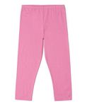 Jockey AG54 Girl's Super Combed Cotton Elastane Stretch Slim Fit Three Quarter Leggings_Pink Carnation_5-6 Yrs