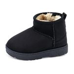 MK MATT KEELY Baby Winter Booties for Toddlers Kids Boy Girl Warm Snow Boots Plush Shoes with Soft Rubber Sole Black